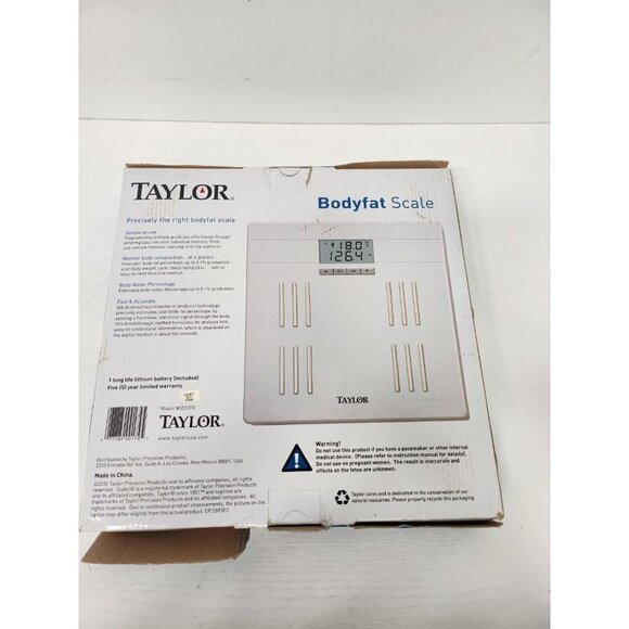 Taylor 5593FC Body Fat Body Water Scale LCD Digital Display 350 lb Capacity NEW - Picture 6 of 8